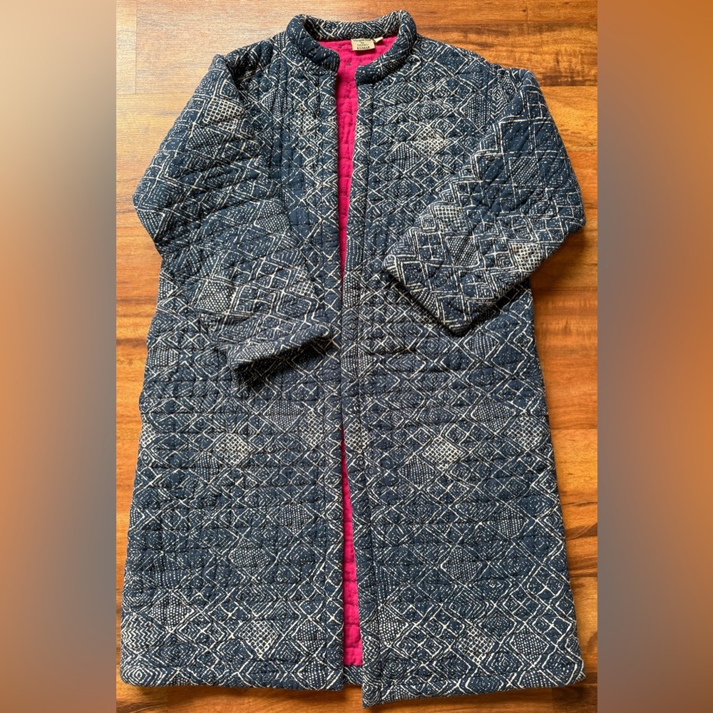Marigold Row Kantha Quilted Jacket - Blue and Pink